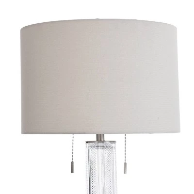 Textured Glass Column Table Lamp with Accent White - StyleCraft 3 Textured Glass Column Table Lamp with Accent White - StyleCraft