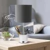 Hammered Metal Organizer Table Lamp with USB Charging Port and Fabric Shade White/Gray - Simple Designs -Loca Table Lamps Store unnamed file 1831