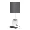 Hammered Metal Organizer Table Lamp with USB Charging Port and Fabric Shade White/Gray - Simple Designs -Loca Table Lamps Store unnamed file 1833