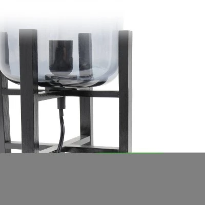 Wood Mounted Table Lamp with Glass Cylinder Shade Smoke - Simple Designs 8 Wood Mounted Table Lamp with Glass Cylinder Shade Smoke - Simple Designs - Image 6