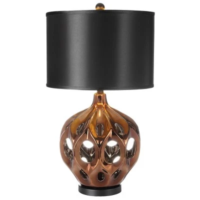 29" Regina Ceramic Table Lamp Gold/Brown (Includes CFL Light Bulb) - Safavieh 4 29" Regina Ceramic Table Lamp Gold/Brown (Includes CFL Light Bulb) - Safavieh - Image 2