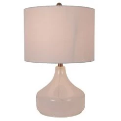 22" Translucent Glass Table Lamp White - Decor Therapy