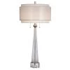 Elegant Glass Column Table Lamp with Crystal Round Base and Two Layer Designer Fabric Shade - StyleCraft -Loca Table Lamps Store unnamed file 1987