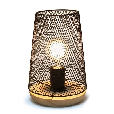 Wired Mesh Uplight Table Lamp Black - Simple Designs 3 Wired Mesh Uplight Table Lamp Black - Simple Designs