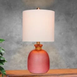 Coastal Glass Table Lamp Pink - Fangio Lighting