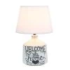 Welcome Home Rustic Ceramic Foyer Entryway Accent Table Lamp with Fabric Shade White - Simple Designs -Loca Table Lamps Store unnamed file 2088