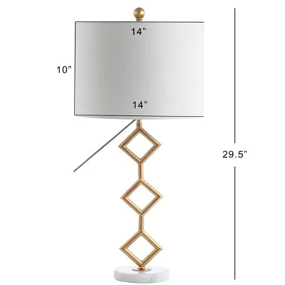 JONATHAN Y 29.5" Metal Diamante Modern Gilt Table Lamp (Includes LED Light Bulb) Gold - JONATHAN Y 5 JONATHAN Y 29.5" Metal Diamante Modern Gilt Table Lamp (Includes LED Light Bulb) Gold - JONATHAN Y - Image 3