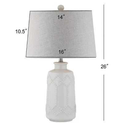 JONATHAN Y 26" Ceramic Alice Table Lamp (Includes LED Light Bulb) White - JONATHAN Y 5 JONATHAN Y 26" Ceramic Alice Table Lamp (Includes LED Light Bulb) White - JONATHAN Y - Image 3