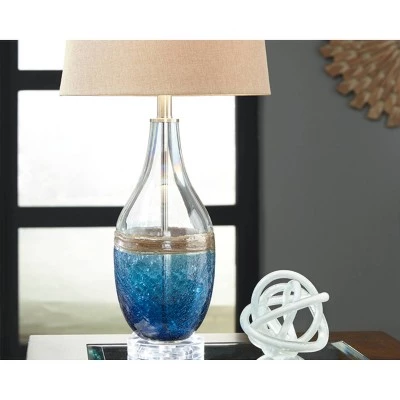Set of 2 Johanna Table Lamps Blue/Clear - Signature Design by Ashley 3 Set of 2 Johanna Table Lamps Blue/Clear - Signature Design by Ashley