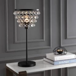 JONATHAN Y 25" Crystal/Metal Buckingham Table Lamp (Includes Energy Efficient Light Bulb) - JONATHAN Y Gold