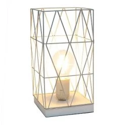 Metal Geometric Square Table Lamp White - Simple Designs