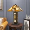 22.75" Tiffany Table Lamp Hand Cut Stained Glass Shade and Lamp Base (Includes LED Light Bulb) Dark Bronze - Cal Lighting -Loca Table Lamps Store unnamed file 2275