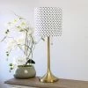 Tapered Desk Lamp with Polka Dot Fabric Drum Shade Gold - Simple Designs -Loca Table Lamps Store unnamed file 2285