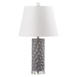 (Set of 2) 23.5" Dixon Table Lamp Gray (Includes CFL Light Bulb) - Safavieh