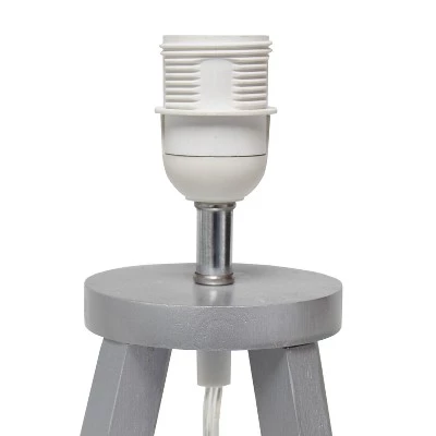 Wood Interlocked Triangular Table Lamp with Fabric Shade Black - Simple Designs 7 Wood Interlocked Triangular Table Lamp with Fabric Shade Black - Simple Designs - Image 5