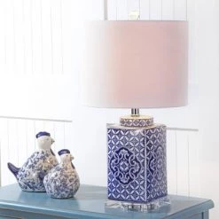 JONATHAN Y 23" Choi Chinoiserie Table Lamp (Includes LED Light Bulb) Blue - JONATHAN Y