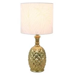 19" Modern Pineapple Table Lamp Gold Leaf - Decor Therapy