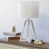 White Wood Interlocked Triangular Table Lamp with Fabric Shade White - Simple Designs -Loca Table Lamps Store unnamed file 2434