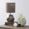 Round Prism Mini Table Lamp with Matching Fabric Shade Gray - Simple Designs -Loca Table Lamps Store unnamed file 2440