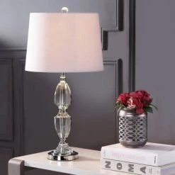 JONATHAN Y 27" Crystal Graham Table Lamp (Includes LED Light Bulb) Clear - JONATHAN Y