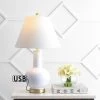 JONATHAN Y 27" Ceramic/Iron Han Contemporary USB Charging Table Lamp (Includes LED Light Bulb) White/Brass - JONATHAN Y -Loca Table Lamps Store unnamed file 2507
