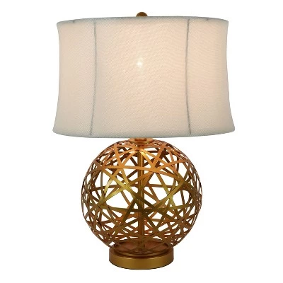 21" Strapped Steel Ball Table Lamp Antique Gold - Decor Therapy 3 21" Strapped Steel Ball Table Lamp Antique Gold - Decor Therapy