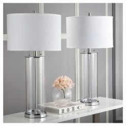 (Set of 2) 31" Velma Table Lamp Clear (Includes CFL Light Bulb) - Safavieh