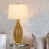 31" Morlaix Aged Glass Table Lamp with Taper Drum Shade Gold - Cal Lighting -Loca Table Lamps Store unnamed file 2563