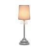Table Lamp with Fabric Shade and Hanging Acrylic Beads Gray - Simple Designs -Loca Table Lamps Store unnamed file 2569
