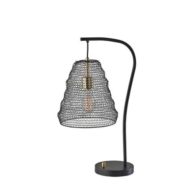 Sheridan Table Lamp with Antique Brass Accents Black - Adesso 3 Sheridan Table Lamp with Antique Brass Accents Black - Adesso