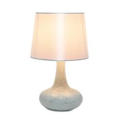 Mosaic Tiled Glass Genie Table Lamp with Fabric Shade White - Simple Designs