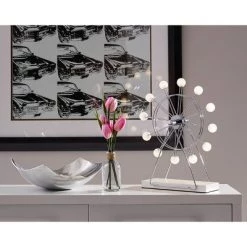 Small Coney Ferris Wheel Table Lamp (Includes LED Light Bulb) Chrome - Adesso