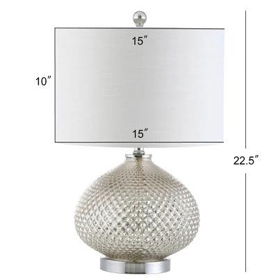 JONATHAN Y 22.5" Glass Ames Table Lamp (Includes LED Light Bulb) Silver - JONATHAN Y 5 JONATHAN Y 22.5" Glass Ames Table Lamp (Includes LED Light Bulb) Silver - JONATHAN Y - Image 3