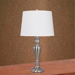 Fangio Lighting Metal Table Lamps Silver