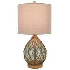 23" x 12" Rayna Rope Wrapped Table Lamp Blue - Decor Therapy