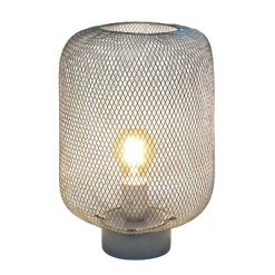 Metal Mesh Industrial Table Lamp Gray - Simple Designs