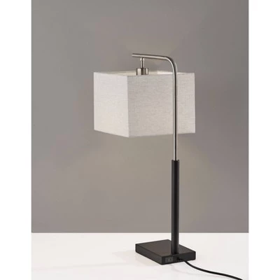 Flora Table Lamp Brushed Steel Black - Adesso 5 Flora Table Lamp Brushed Steel Black - Adesso - Image 3