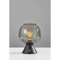9.5" Ashton Collection Table Lantern Black (Includes Light Bulb) - Adesso