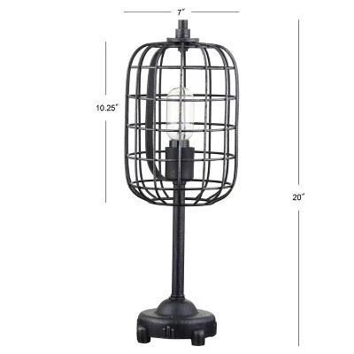 JONATHAN Y 20" Metal Odette Industrial Table Lamp (Includes Light Bulb) Black - JONATHAN Y 5 JONATHAN Y 20" Metal Odette Industrial Table Lamp (Includes Light Bulb) Black - JONATHAN Y - Image 3