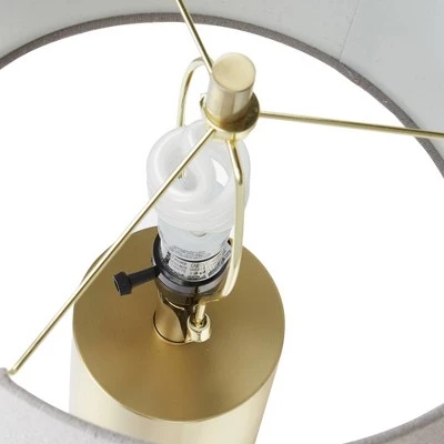 25" Nicole Golden Cylinder Silverwood Table Lamp with Cement Base (Includes CFL Light Bulb) Gold - Decor Therapy 5 25" Nicole Golden Cylinder Silverwood Table Lamp with Cement Base (Includes CFL Light Bulb) Gold - Decor Therapy - Image 3