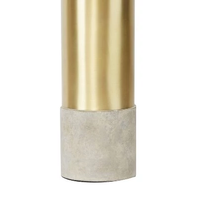 25" Nicole Golden Cylinder Silverwood Table Lamp with Cement Base (Includes CFL Light Bulb) Gold - Decor Therapy 6 25" Nicole Golden Cylinder Silverwood Table Lamp with Cement Base (Includes CFL Light Bulb) Gold - Decor Therapy - Image 4