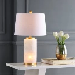 JONATHAN Y 25.5" Alabaster Eliza Table Lamp (Includes LED Light Bulb) White - JONATHAN Y