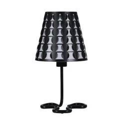 16" Modern Metal Table Lamp with Clover Base Black - Ore International