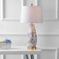 JONATHAN Y 28" Jocelyn Seashell Table Lamp (Includes LED Light Bulb) White - JONATHAN Y