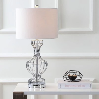 JONATHAN Y 28" Metal Honore Wire Frame Table Lamp (Includes LED Light Bulb) Silver - JONATHAN Y 3 JONATHAN Y 28" Metal Honore Wire Frame Table Lamp (Includes LED Light Bulb) Silver - JONATHAN Y