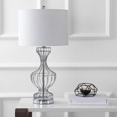 JONATHAN Y 28" Metal Honore Wire Frame Table Lamp (Includes LED Light Bulb) Silver - JONATHAN Y 4 JONATHAN Y 28" Metal Honore Wire Frame Table Lamp (Includes LED Light Bulb) Silver - JONATHAN Y - Image 2