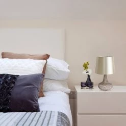 Mosaic Tiled Glass Genie Table Lamp with Fabric Shade Champagne - Simple Designs