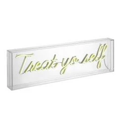 JONATHAN Y 20" Treat Yo Self Contemporary Glam Acrylic Box Pendant (Includes LED Light Bulb) Neon Yellow - JONATHAN Y