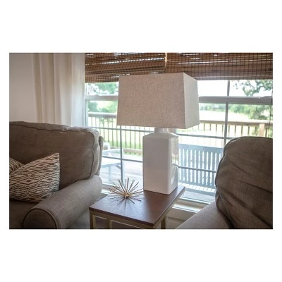 26.5" Kennedy Ceramic Desk Lamp White - Decor Therapy 4 26.5" Kennedy Ceramic Desk Lamp White - Decor Therapy - Image 2