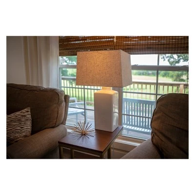 26.5" Kennedy Ceramic Desk Lamp White - Decor Therapy 5 26.5" Kennedy Ceramic Desk Lamp White - Decor Therapy - Image 3